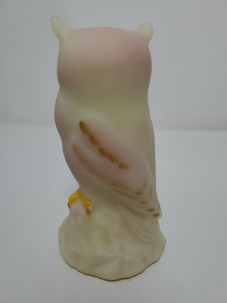 Fenton Glass Burmese Owl Limited Edition 480 of 750 Hand Painted by D.  Fredrick 3