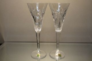 Waterford Millennium Love Toasting Flute Champagne Glass Crystal Hearts Set 2