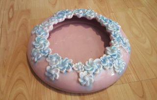 Vintage Floral Pink/blue Royal Haeger Pottery Succulent Console Bowl