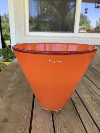 Henry Dean Large Orange Glass Vase