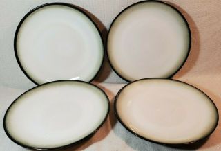 Set of 4 Sango Nova Black Rimmed Dinner Plates Style 4932 11” Diameter 2