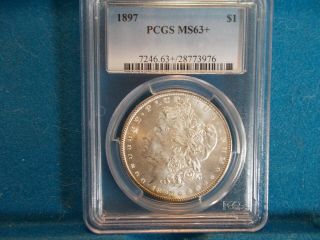 1897 - P Morgan Dollar Pcgs Ms63,  Plus