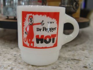 Fire - King Try Dr Pepper Hot Milk Glass Soda Promotional Advertising Coffee Mug