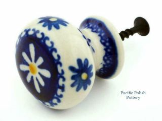 Polish Pottery Stoneware Ca Drawer Pull Knob (441 - 542) Boleslawiec Daisy