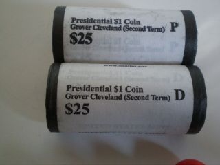 2012 P&d 2 Roll Set Grover Cleveland 2nd Term (50 Presidential $1.  Coins)