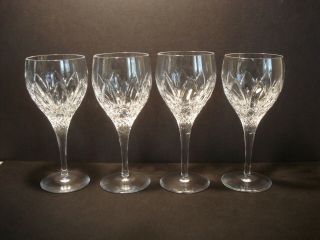 Set Of 4 Atlantis Cut Crystal Chartres 6 7/8 Inch Wine Glasses