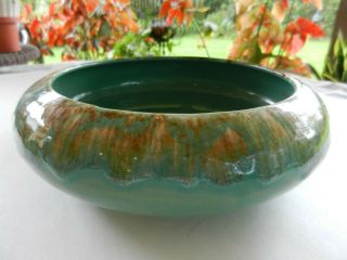 Vintage Mccoy Pottery Bulb Planter Green Drip Glaze 10 "