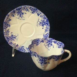 Shelley Bone China Tea Cup & Saucer Dainty Blue England