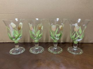 Princess House Cottage Tulip Water Goblets