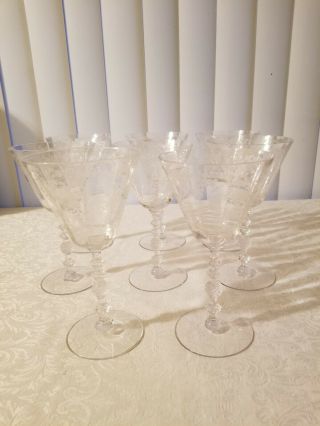 (7) Cambridge Diane Crystal Water Glasses