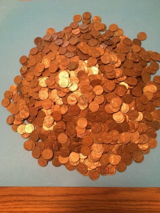 5000 95 copper cents pennies 1959 - 1981 3
