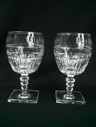 Hawkes Stem 6027 Dudley Brilliant Cut Crystal Water Goblets Signed Euc Set Of 2