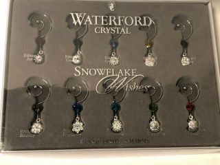 Waterford Crystal Snowflake Wishes - Set Of 10 Wine Charms - Item 156311 -