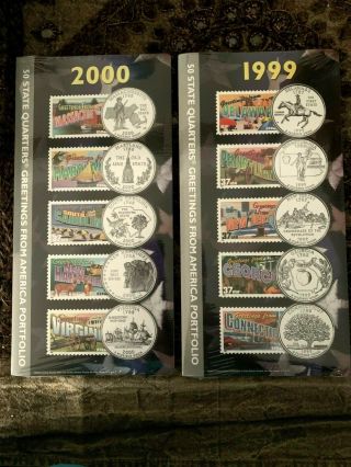 1999 - 2008 50 State Quarters Greetings From America Portfolio Complete Set