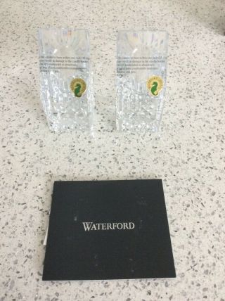 Waterford Crystal Lismore Essence 4 " Candlestick Pair Candle Holders