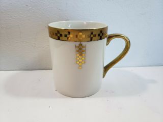 Tiffany Imperial 3 1/2 " Mug Design By Frank Lloyd Wright Gold Rim