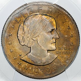 1979 - P Susan B.  Anthony $1 Dollar Pcgs Ms66 Multi Color Appeal Toned Beauty