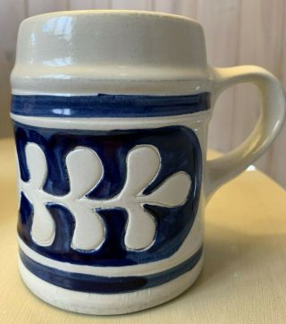 Colonial Williamsburg Pottery Salt Glazed Stoneware 16 oz.  Mug/Stein - Leaf Design 2