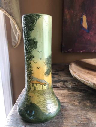 Legras Signed French Art Glass Vase 8.  5 " Tall