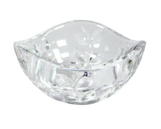 Authentic Tiffany & Co Floral Vine Crystal Bowl By Joseph Reidel,  7.  75 " X 3.  75 "