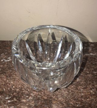 Lovely Mid Century Cut Crystal Bowl Signed Baccarat France