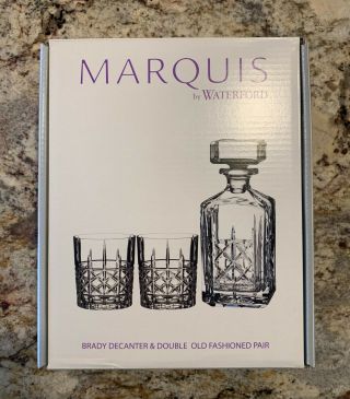 Marquis by Waterford Brady Decanter & Double Old Fashioned Pair 2