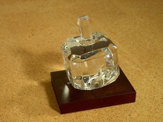 Contemporary Baccarat Crystal Dreidel On Wood Stand