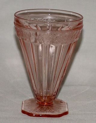 (2) Pink Adam 5½ " Footed Tumbler 9 Oz.  & (2) Windsor Diamond Footed Sherbets