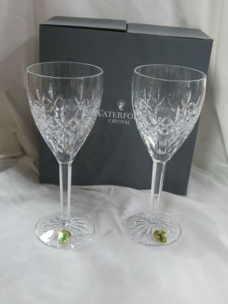 Waterford Crystal Christie Wine Goblet Pair 40005480 Brand Nib F/sh Set Of 2