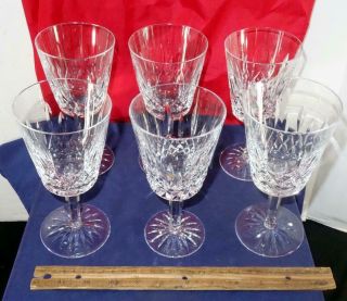 Set Of 6 Waterford Crystal Lismore 5 7/8 Claret Wine Glasses