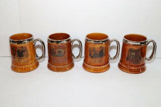 Vintage Lord Nelson Pottery England Mug Beer Steins Set Of 4