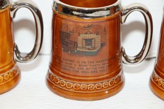 Vintage Lord Nelson Pottery England Mug Beer Steins Set of 4 3