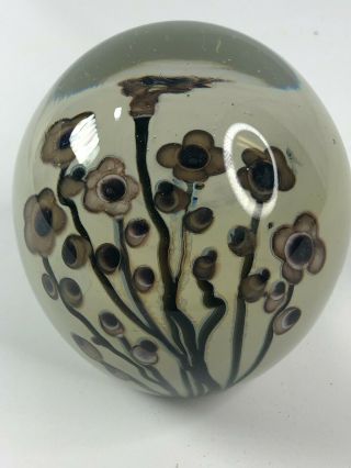 Daniel Edler 1978 Signed C461 Art Glass Paperweight " Spring Bouquet " 3.  5 " X3 "