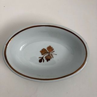 Vintage Alfred Meakin Tea Leaf Royal Ironstone China Oval Soap? Dish England