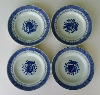 Royal Copenhagen - Tranquebar (blue) - Set Of 4 Bread & Butter Plates - Denmark