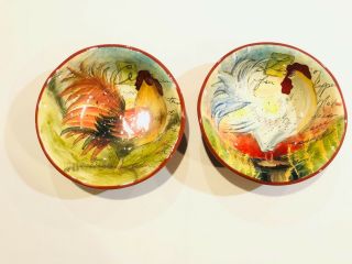 Susan Winget Certified International " Le Rooster " 8 1/2 " Coupe Bowls