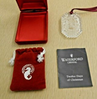 Waterford Crystal 12 Days Of Christmas Ornament 1982 Partridge In A Pear Tree