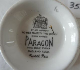 PARAGON Cup & Saucer Set SWEET PEA Vintage Black & Gold 3