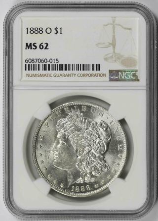 1888 - O Morgan Dollar Silver $1 Ms 62 Ngc