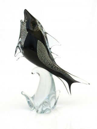 Signed By Artist & Label Huge Murano Art Glass Fish Sculpture By Sandro Frattin