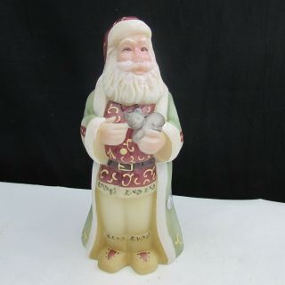 Fenton Tyrolean Hand Painted Santa With Cat Le 2000 A1
