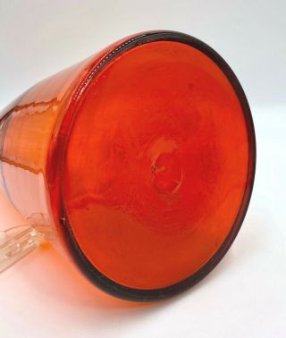 Blenko 920L Tall Clear Glass Decanter Bottle Tangerine Orange,  No Stopper 17 