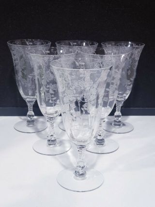 Set Of 6 Cambridge Elaine 3121 Stem Footed Iced Tea Wine Water Glasses 12ounces