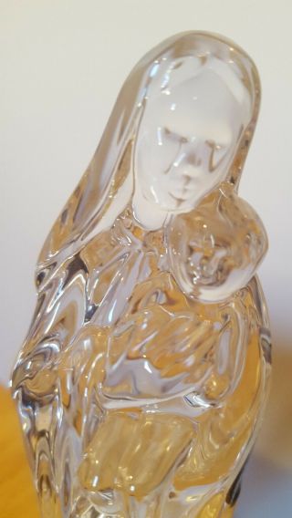 WATERFORD CRYSTAL Nativity Madonna Mother & Child Mary & Jesus w/STICKER 3