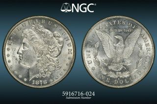 Ngc Ms - 63 1878 - S Morgan Dollar,  Blazing,  Blast - White Specimen.