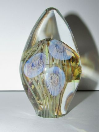 Signed Robert Eickholt Sea Life\jellyfish Art Glass Paperweight 800