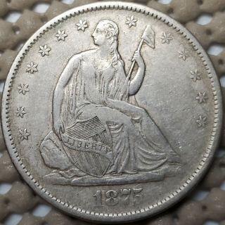 1875 S Seated Liberty Half Dollar 50¢ Coin Silver • 12.  44 G • 30.  6 Mm Km 99