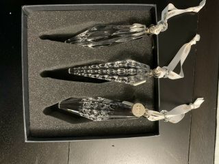 Waterford 2018 Set Of 3 Icicle Crystal Christmas Tree Ornaments 40031796