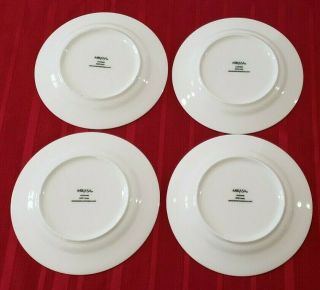 Four Mikasa Lausanne White Bone China Salad Plates 8 - 1/4 "