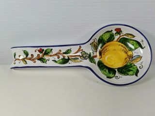 Sur La Table " Deruta " Spoon Rest Hand Crafted In Italy 11 "